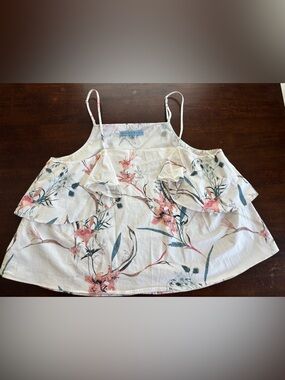 Antonio Melani Top - Women’s Colorful Floral, 2 Tier, Crop Top. Size Medium